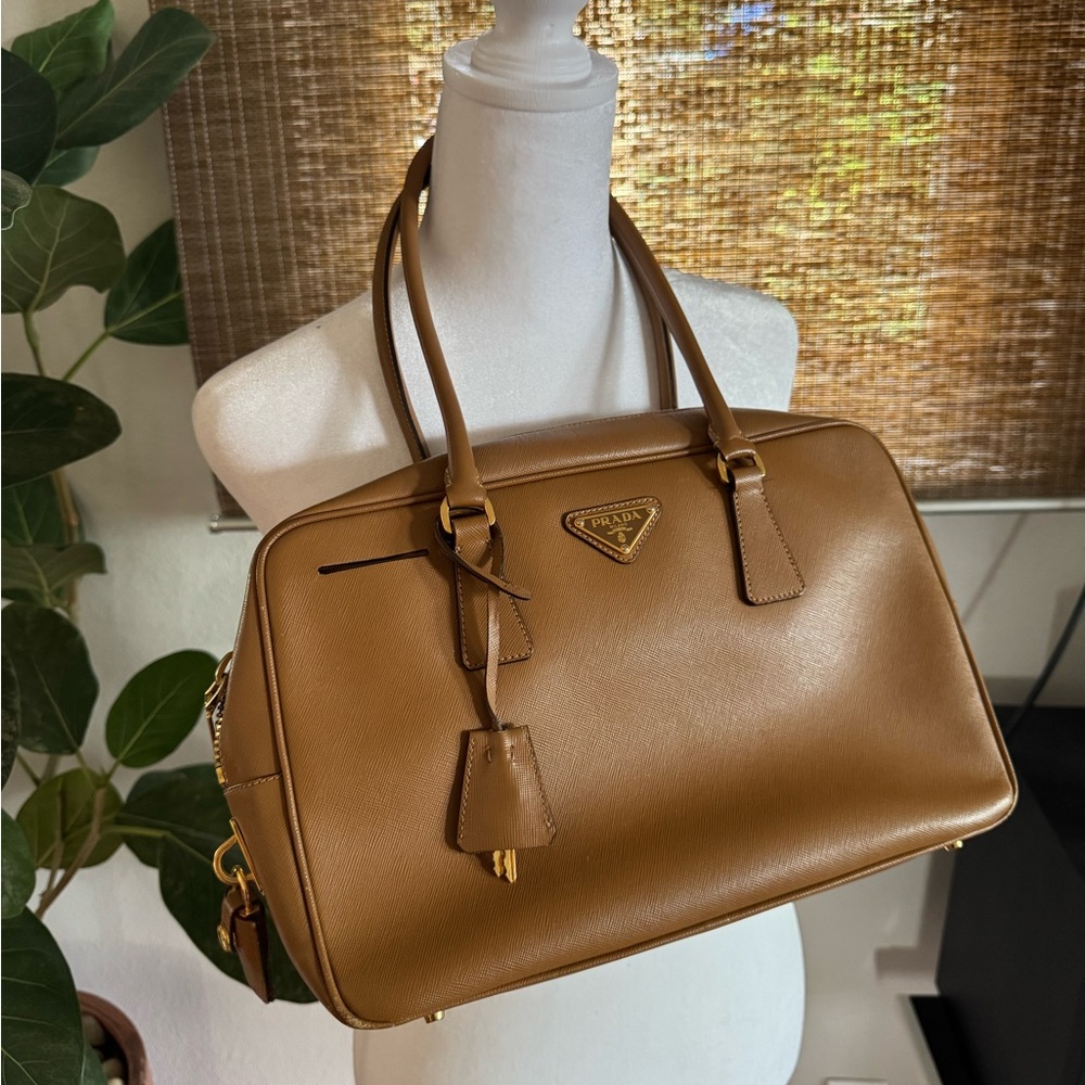Prada Saffiano Lux Leather Bauletto Bag